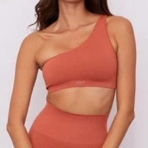 Set Active One Shoulder Bra in Spritz Womens Size Small